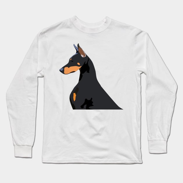 Doberman Long Sleeve T-Shirt by artsw